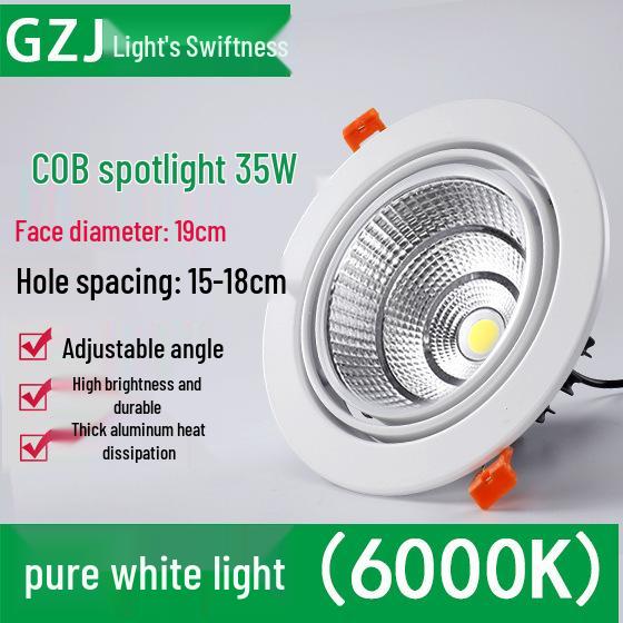 Recessed 20W Spotlight Downlight for Clothing Stores, 15-30W Commercial Ceiling Light