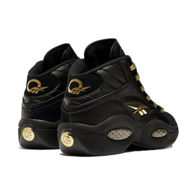 Reebok Вопрос Кроссовки унисекс Mid Lux ​​Черный Core-Черный Золотой-Металлик H01308