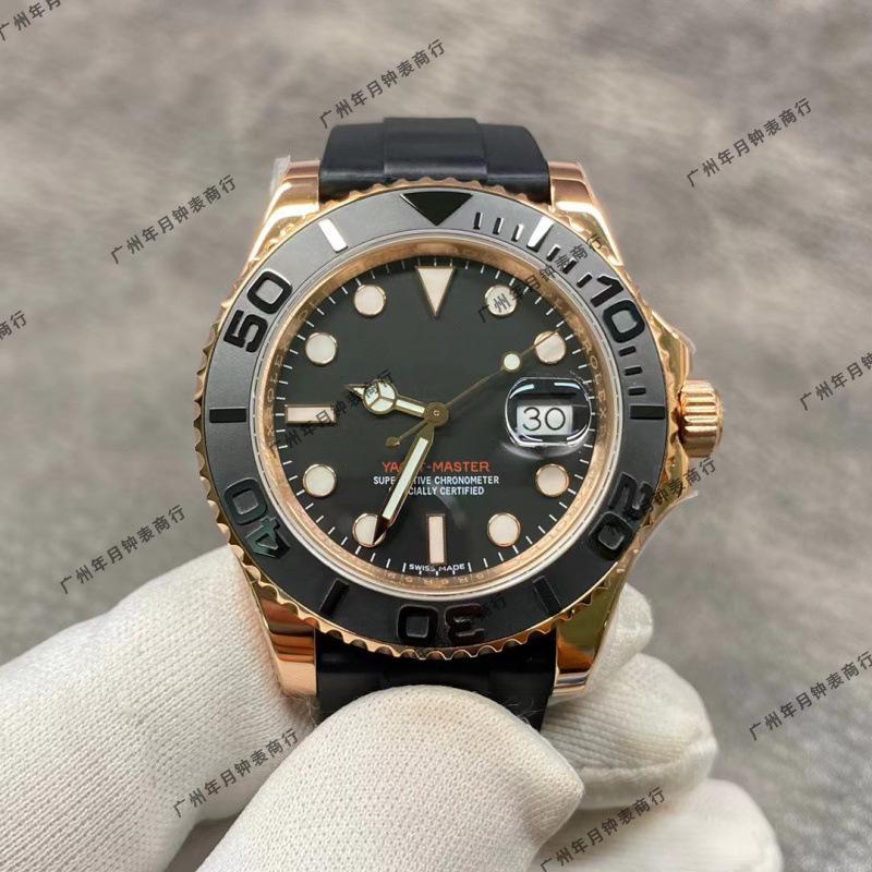 Rolex Yacht-Master 126622 Серые Светящиеся Календарь Механические Часы с Резиновым Браслетом - Водонепроницаемые Спортивные Часы