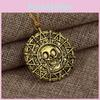 The Of Pirates Caribbean Themed Jewelry Alloy Skull Pendant Necklace With Chain
