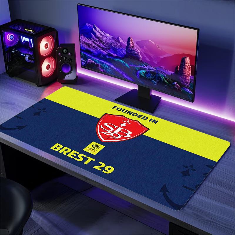 Stade Brestois 29 Color Mouse Pad Large Gaming Table Cushion Non-slip Laptop Tablet Big Mousepad XXL Mat Mini PC Playmat With Lock edge