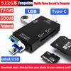 Multifunctional USB 3.0 Type-C Card Reader with OTG 2.0 for Android Phone and Computer, Supports SD/TF/U Disk