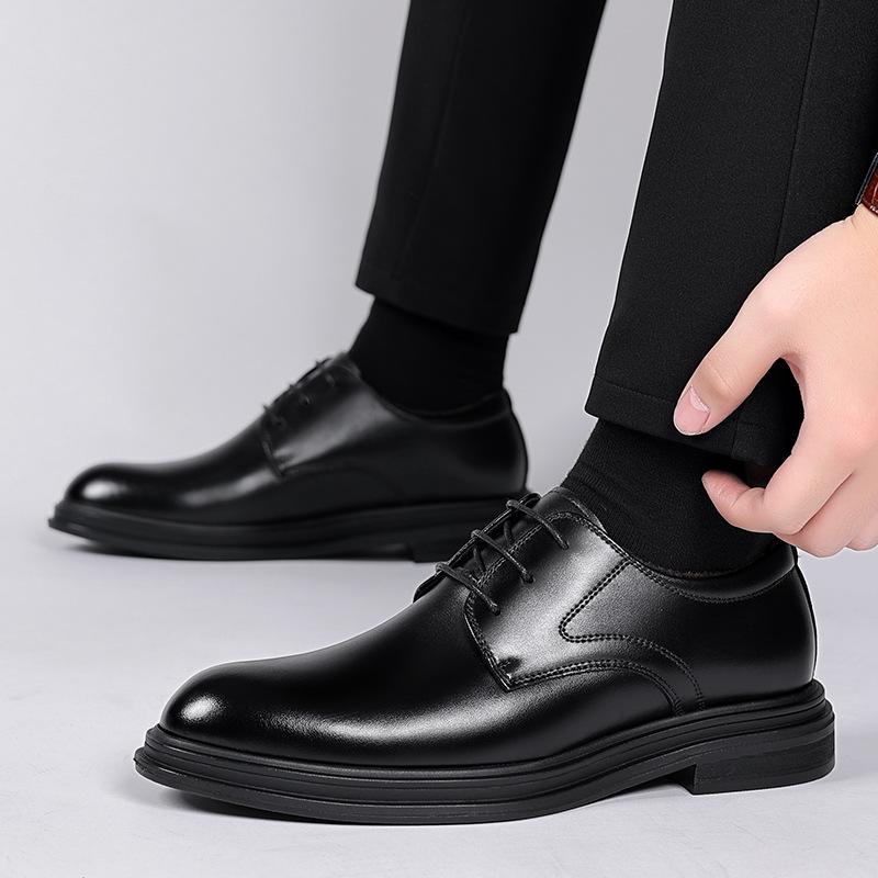 Кожаные туфли мужские бархатные деловые кроссовки для увеличения роста 8 см повседневные мужские британские черные костюмы для увеличения роста туфли для жениха