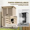 Garden Shed Tool Storage Wooden Cabinet 2 Shelves Bitumen Roof Louvered Doors Lockable 75 X 50 X 118