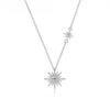 D Color 0.1ct Moissanite S925 Sterling Silver Hexagram Tassel Star Moon Clavicle Chain Pendant Necklace Brand Jewelry