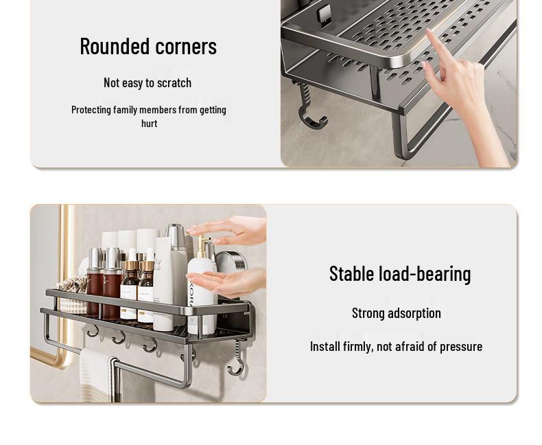 Настенная полка для ванной на присосках без сверления