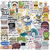 50 Cartoon Sarcastic Sarcastic Doodle Stickers Guitar Notebook Suitcase DIY Waterproof
