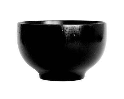 Керамическая миска Kanoryu KIBI, изогнутая, черная лакировка S24-16-6s