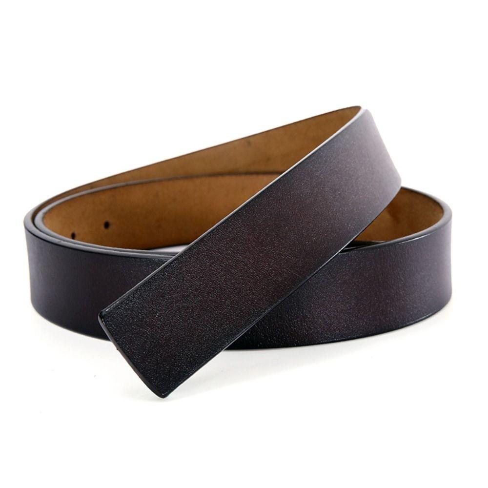 Designer Replacement No Buckle Girdle 3.3CM/3.7CM with Hole Classic Waistband Genuine Leather Belt