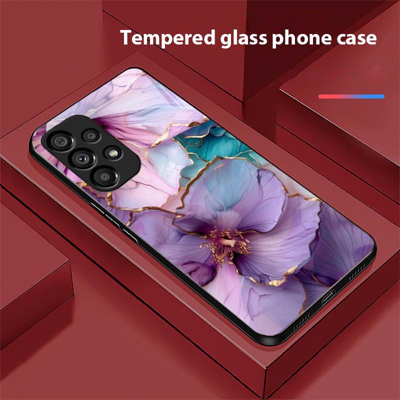Цветущая золотая роза Для Samsung Galaxy S10 S20 Plus S21 FE S22 23 24 S25 Ultra Черный закаленное стекло чехол для телефона жесткий корпус