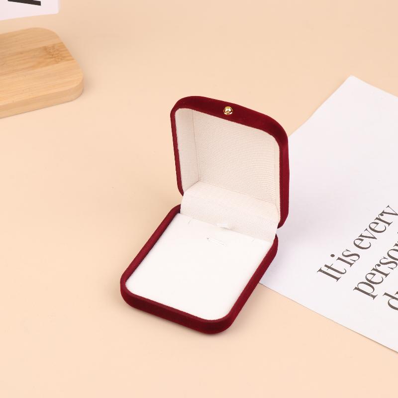 Флокированная шкатулка для украшений с золотой пряжкой, подвеска, кольцо, ожерелье, серьги, браслет, дисплей, коробка для хранения, роскошная подарочная упаковка