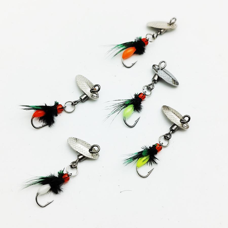 Colorful Wing Fly Hook with Melon Seeds Sequins Luminous Lure