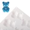 6/8/12 Cells Baking Cake Molds Little Bear Shape Food-Grade Silicone Chocolate Mold Reusable Heat-Resistant Pudding Mould
