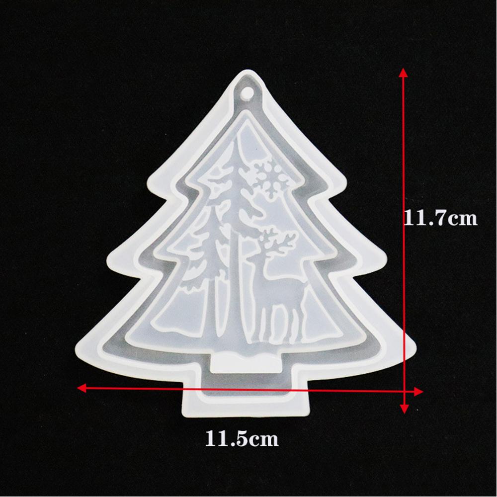 4x Christmas Elements Silicone Elk Molds For DIY Pendants Keychains Resin Charms