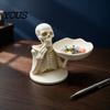 Маленький лоток для хранения предметов, Хэллоуинский поднос-скелет, 3D-печатный жуткий держатель для украшений в виде черепа, Забавная фигурка, Готический настольный органайзер для колец для прихожей,