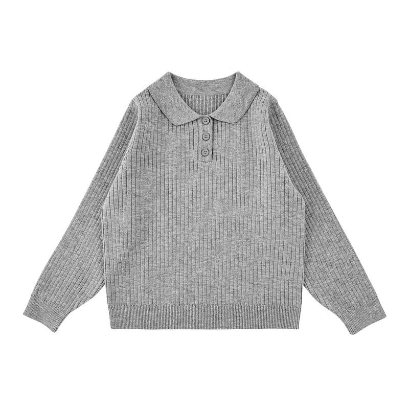 Girls' Korean Style Wool-Blend Polo Sweater