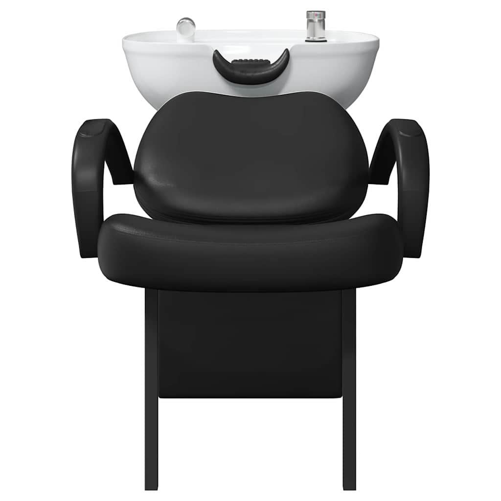Shampoo Chair Black and White 136 x 60 x 92 cm PVC