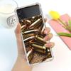Роскошный чехол для Samsung Galaxy Z Flip 3 4 5G Funda Z Flip3 Прозрачный ПК Жесткий Ударопрочный Задняя крышка телефона AK47 Пистолет Пули