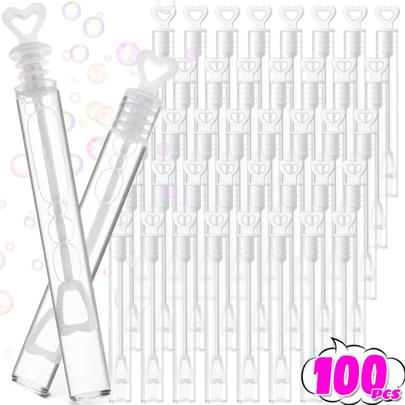 10/100 шт. прозрачная палочка в форме сердца для мыла, пузырьковая бутылка для дня рождения, свадьбы, вечеринки, украшения, подарки, сувениры для детского душа, детские игрушки
