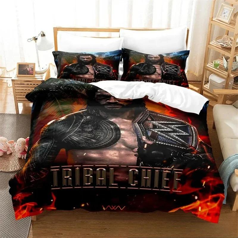 Wrestler Roman Reigns Bedding CollectionDuvet Cover Comforter Bed Collection Quilt Cover PillowcaseKing Queen Twin Size Boys Girls Adults