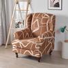 Geometric Wing Chair Cover Stretch Spandex Wingback Chair Covers Armchair Slipcover Furniture Protector Cover With Seat Covers