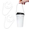 DRK-002 Drink Cup Holder, Silicone, White, Drink Holder, Cup Holder, Carrying, Tumbler, Desk, Cute, Sparkling