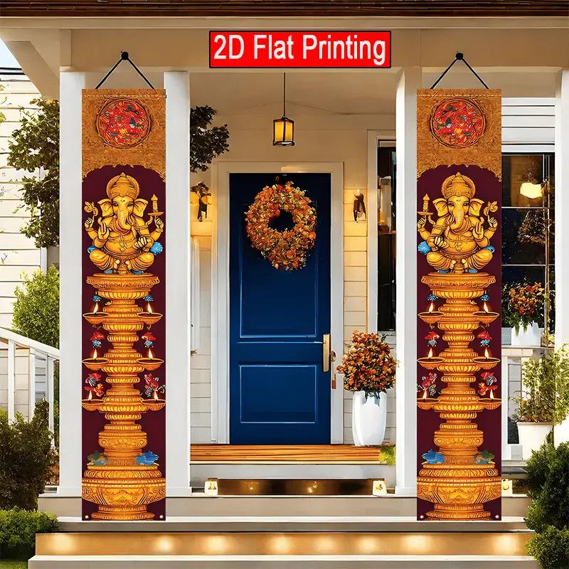 Door Couplet Banner 2pcs Pack for Hanukkah Party Porch