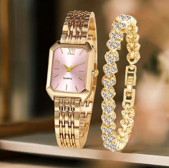 Women'S Watch Fashion Watch Women'S Quartz Watch Simple Scale Women'S Two-Piece Watch