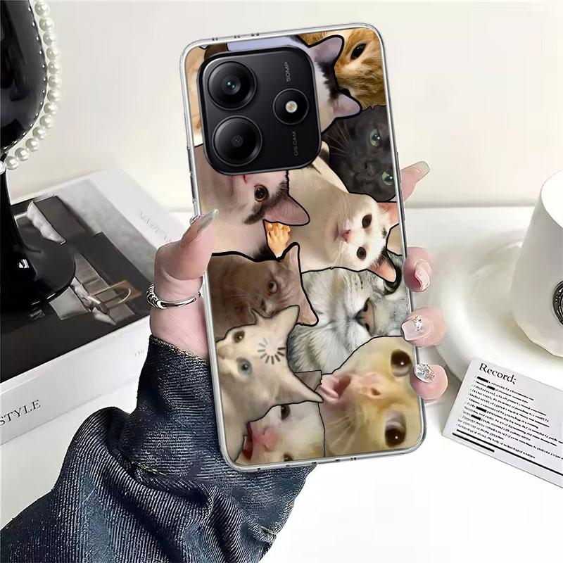 Мемы "Плачущий кот" Мягкий чехол для телефона для Xiaomi Redmi Note 15 14 14S 13 12 Pro Plus 12S 11 11S 11E 10 10S 11T 5G Fundas Coque Redmi
