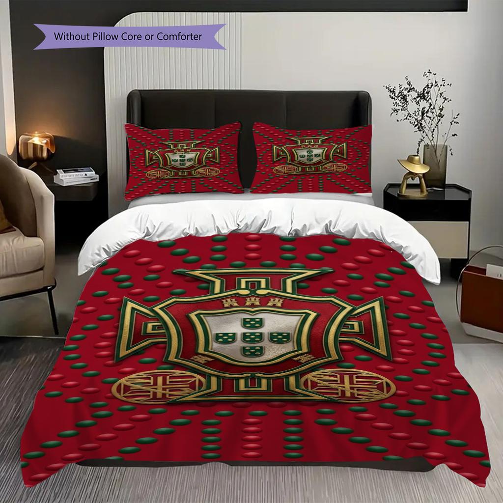 Portuguese Heritage Pride Three-piece set (1 * duvet cover + 2 * pillowcase, without core) Duvet cover and pillowcase Soft and comfortable Bedding set