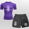 Berserk Guts Anime Mens Quick-Dry Breathable T-Shirt Shorts 2-Piece Sport Set