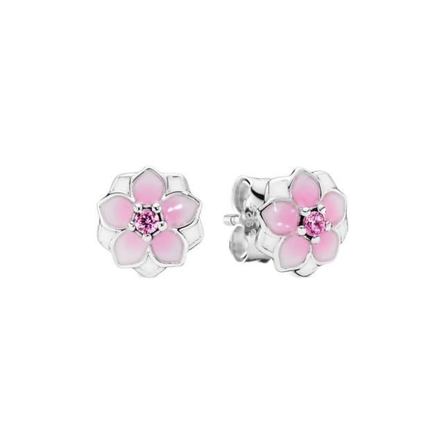 Серьги-кольца из серебра 925 пробы с цветком ромашки, серьги-кольца из серебра 925 пробы с розовым и желтым цветком для женщин, свадебные обручальные серьги с цирконием, оригинальные ювелирные изделия, подарок