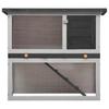 Rabbit Hutch with 1 Door Gray Wood