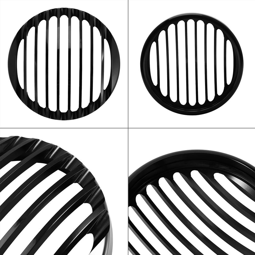 Black 5 3/4" Aluminum Motorcycle Hdlight Grill Cover for XL 883 1200