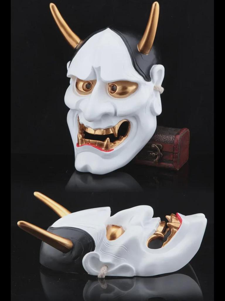 Маска демона-призрака белого цвета, коллекционное издание - дизайн бабочки Хання, 910 г