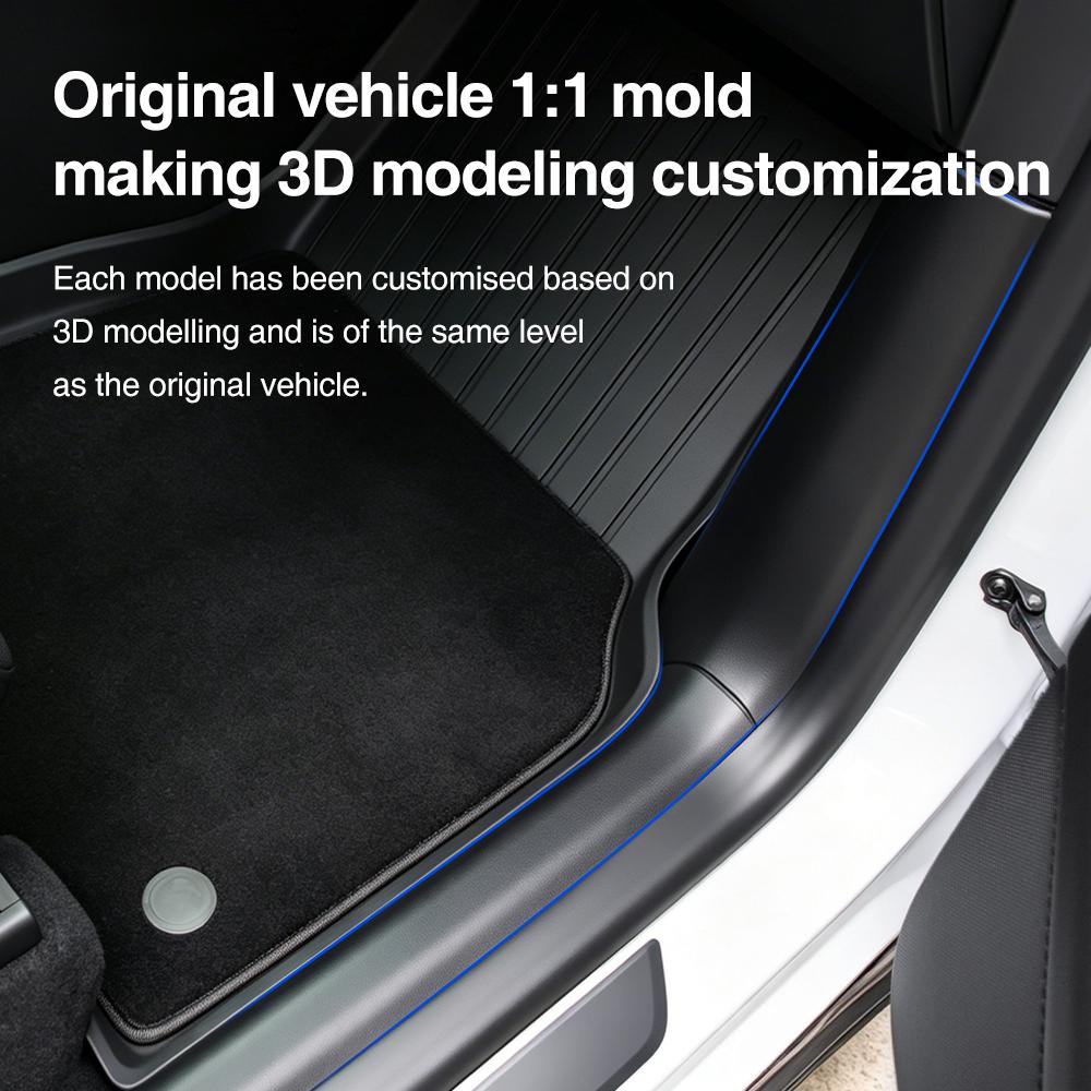 Heenvn 8PCS For Tesla Model Y L 2025 2026 TPE Car Front Rear Door Sill Protector Threshold Strip Anti-kick Guard Panel Cover