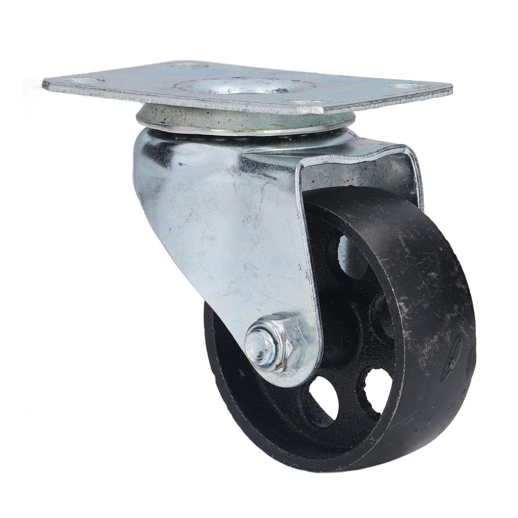 3in Swivel Caster Cast Iron Rotating Plate Dual Bearing Universal Wheel Replacement for Trolley