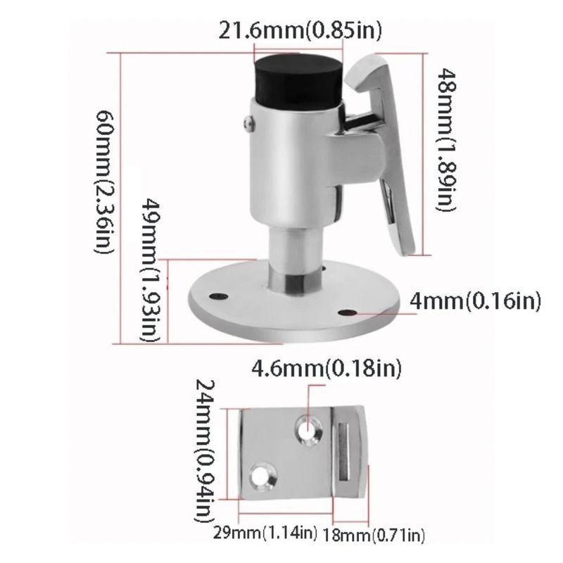 Stainless Steel 316 Boat Door Stop Floor Knob Durable Construction Door Holder Corrosion Resistant Spring Mechanism Door Stopper