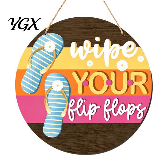 Vertical Wooden Sign Summer Pool Hanging Sign, Weather Resistant Solid Wood Plaque with Decor Hemp Rope for Outdoor Beach Party And Swimming