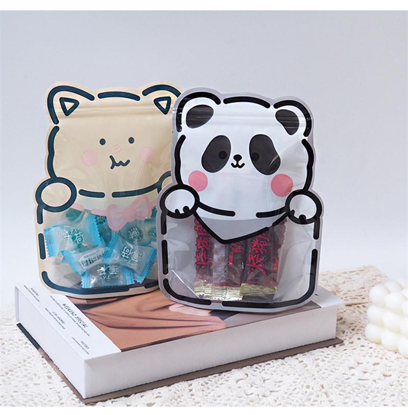 10Pcs Thicken Plastic Cartoon Animal Biscuit Candy Packaging Snacks Ziplock Children's Party Sweets Package