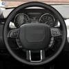 Car Steering Wheel Cover For Land Rover Range Rover Evoque 2012 2013 2014 2015 2016 2017 2018 Black Perforated Microfiber Leathe