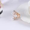 for Women Jewelry Lady Oversize Irregular Finger Rings Shiny Crystal Open Rings Multi Pearl Rings