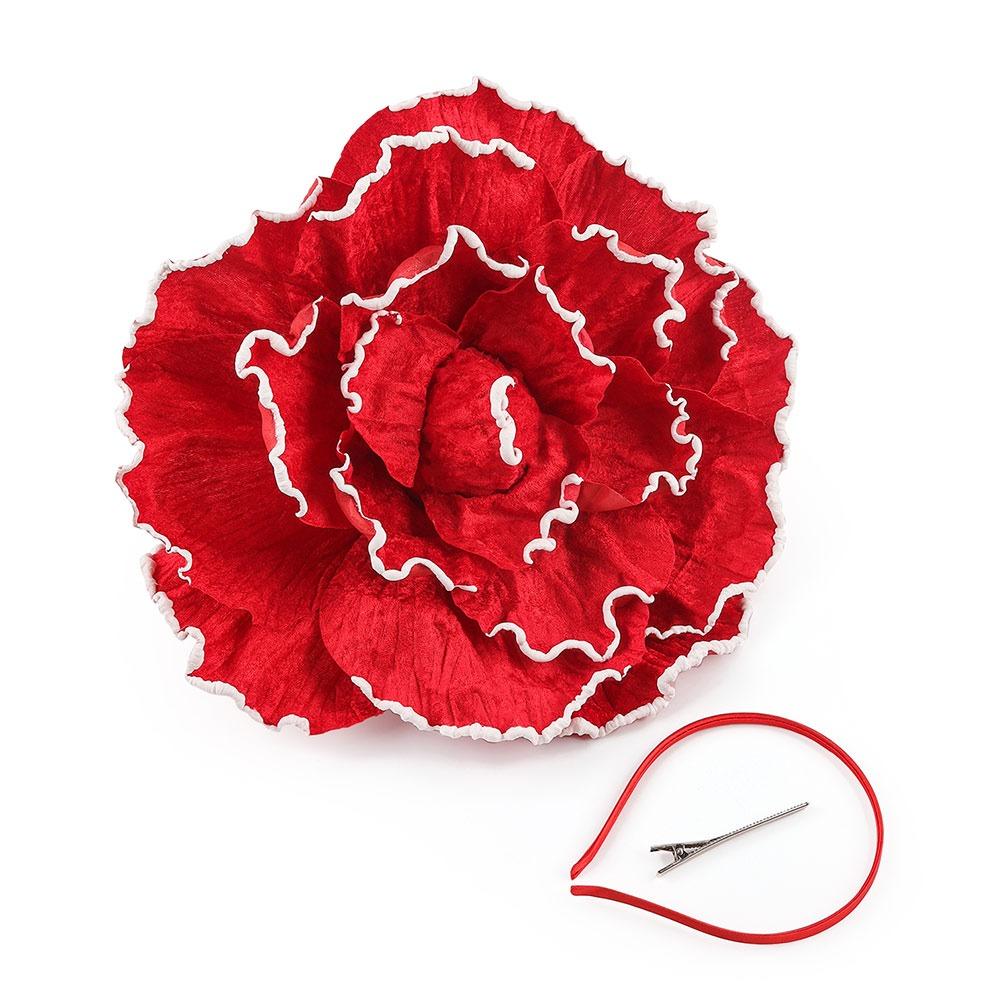 Большой цветок фасинатор Преувеличенная повязка на голову и заколка Элегантный аксессуар для волос для женщин