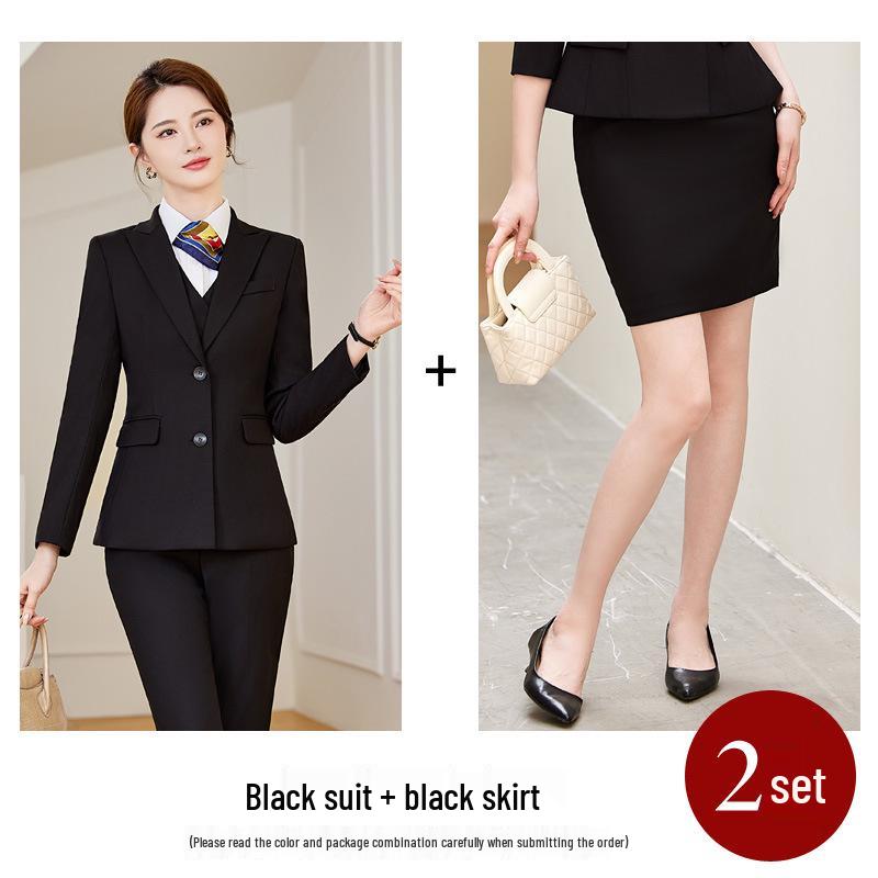 Женский приталенный формальный костюмный комплект 2024: Осень/Зима Деловая одежда