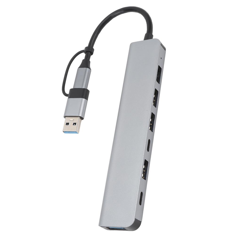 USB Type C Hub High Speed 1 USB3.0 4 USB2.0 2 Type C Port Aluminum Alloy USB Splitter for Laptop Tablet Phone PC