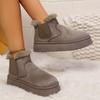 Классические женские зимние ботинки с толстой подошвой из пуха, удобные теплые ботильоны, зимние женские ботинки из утолщенного плюша больших размеров