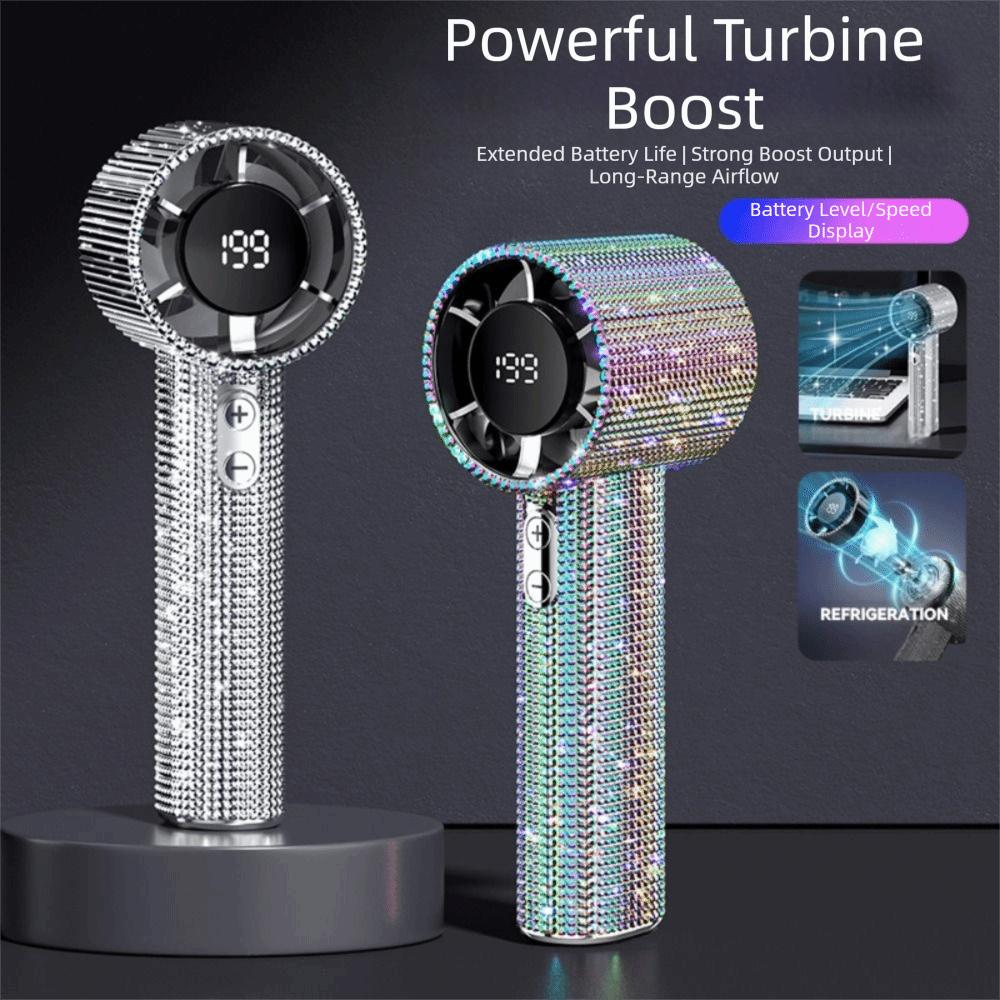 LED Powered Mini Portable Fan Small Size USB Rechargeable Mini Fan Display Use