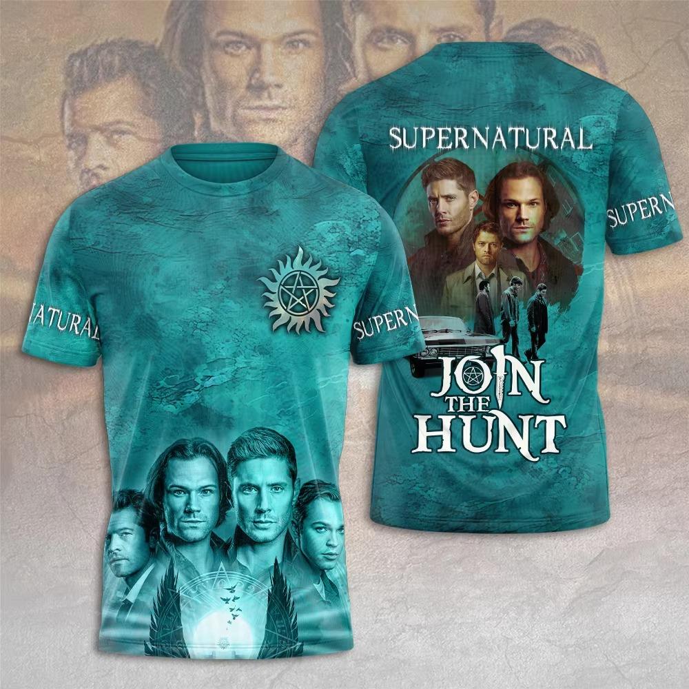 New supernatural TV series T-shirt 3D printed short-sleeved street T-shirt
