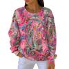 Women's Fashion Casual Gradient Vintage Print Pullover Sports Long-Sleeve Top