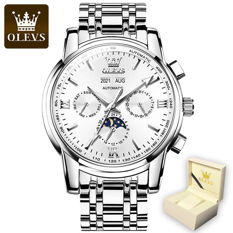 OLEVS 6633 с подарочной коробкой Роскошные автоматические механические часы Водонепроницаемые мужские часы